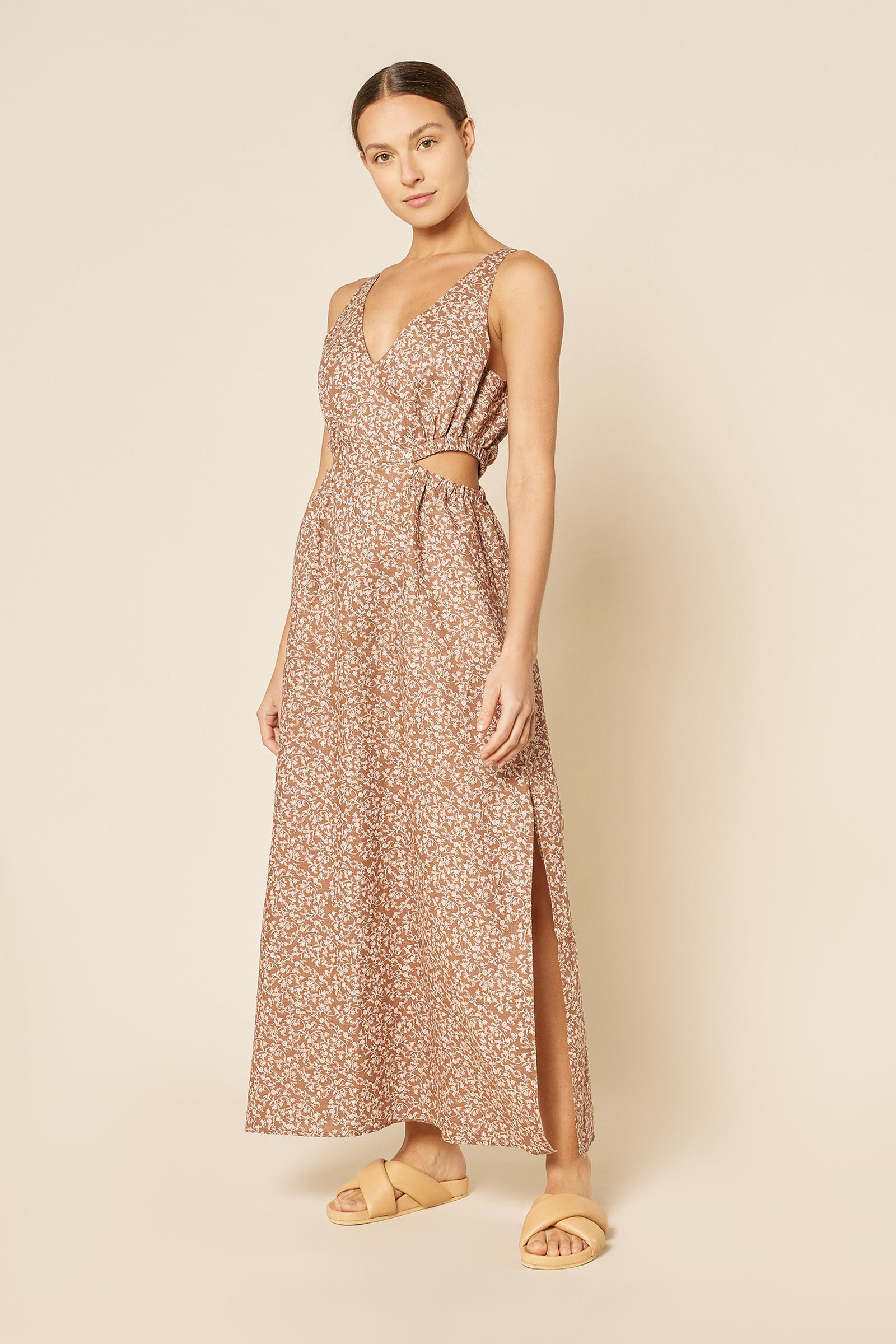 Nude Lucy Alina Cut Out Maxi Dress Persian In A Floral Print 