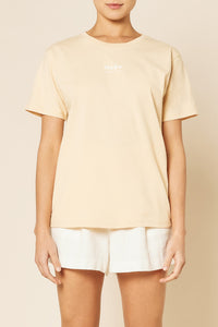 Nude Lucy Nude Organic Heritage Tee In a Light Brown Butter Colour 