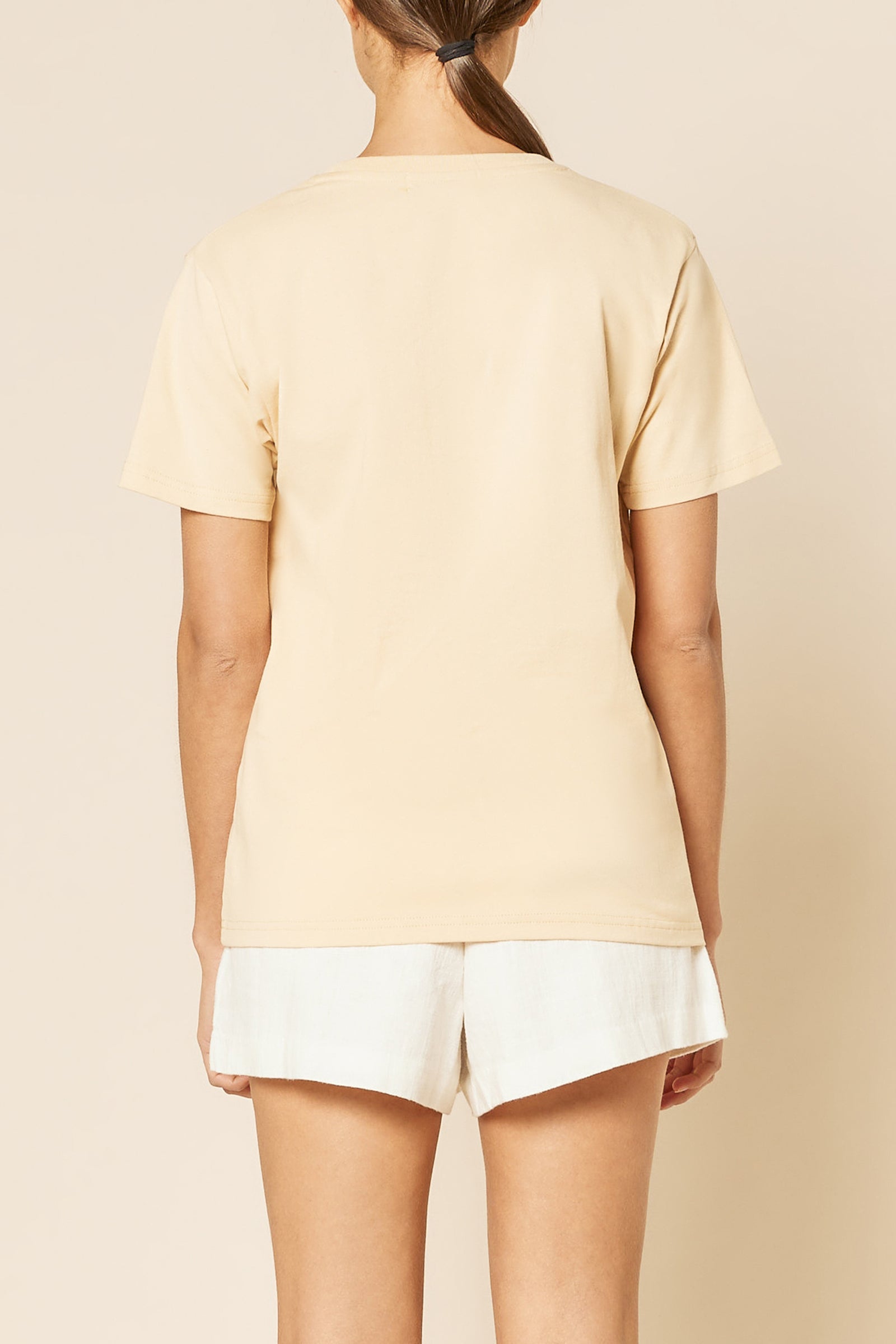 Nude Lucy Nude Organic Heritage Tee In a Light Brown Butter Colour 