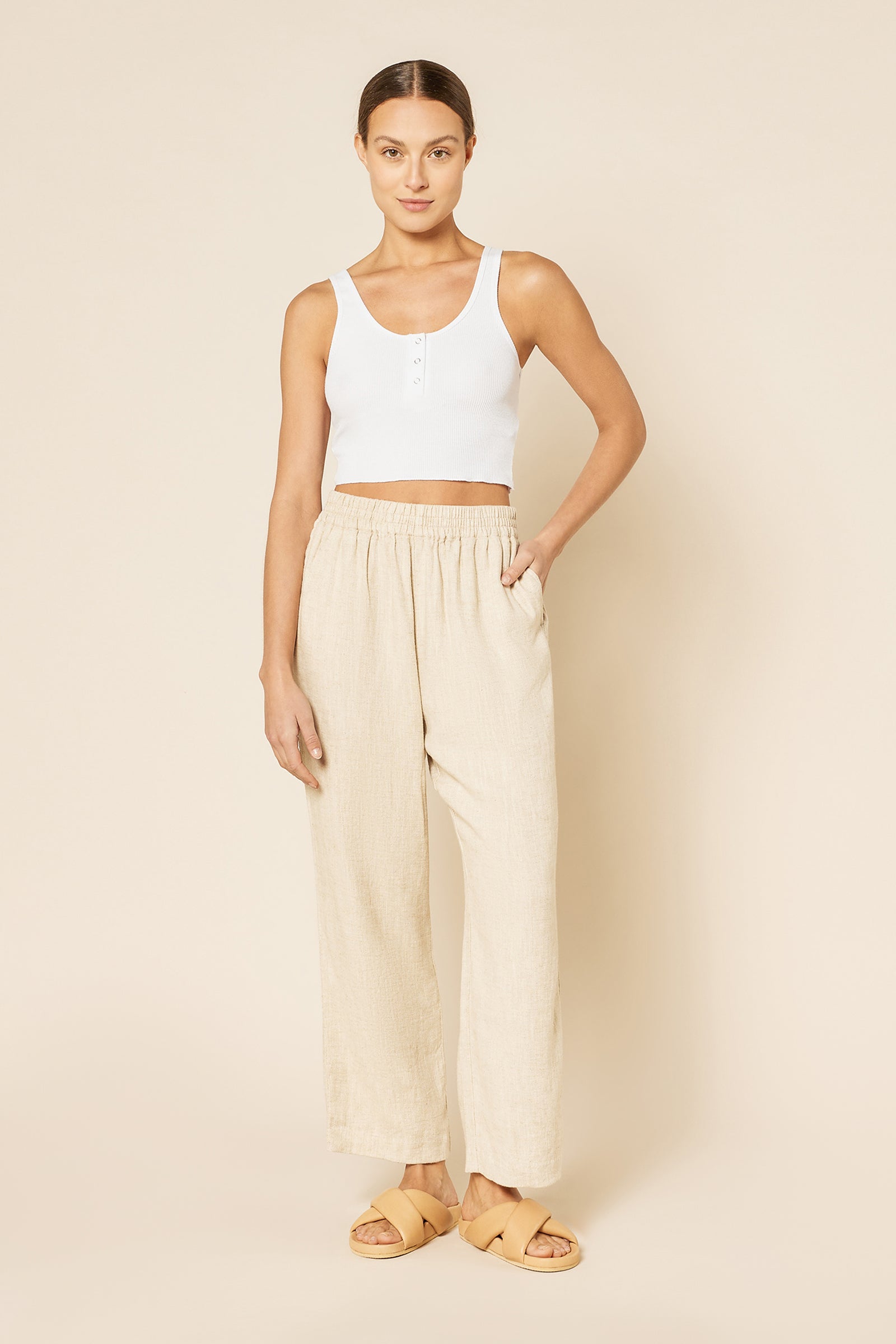 Nude Lucy Blair Relaxed Pant in a Light Beige Oat