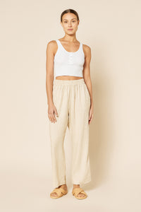 Nude Lucy Jade Button Front Waffle Tank in White
