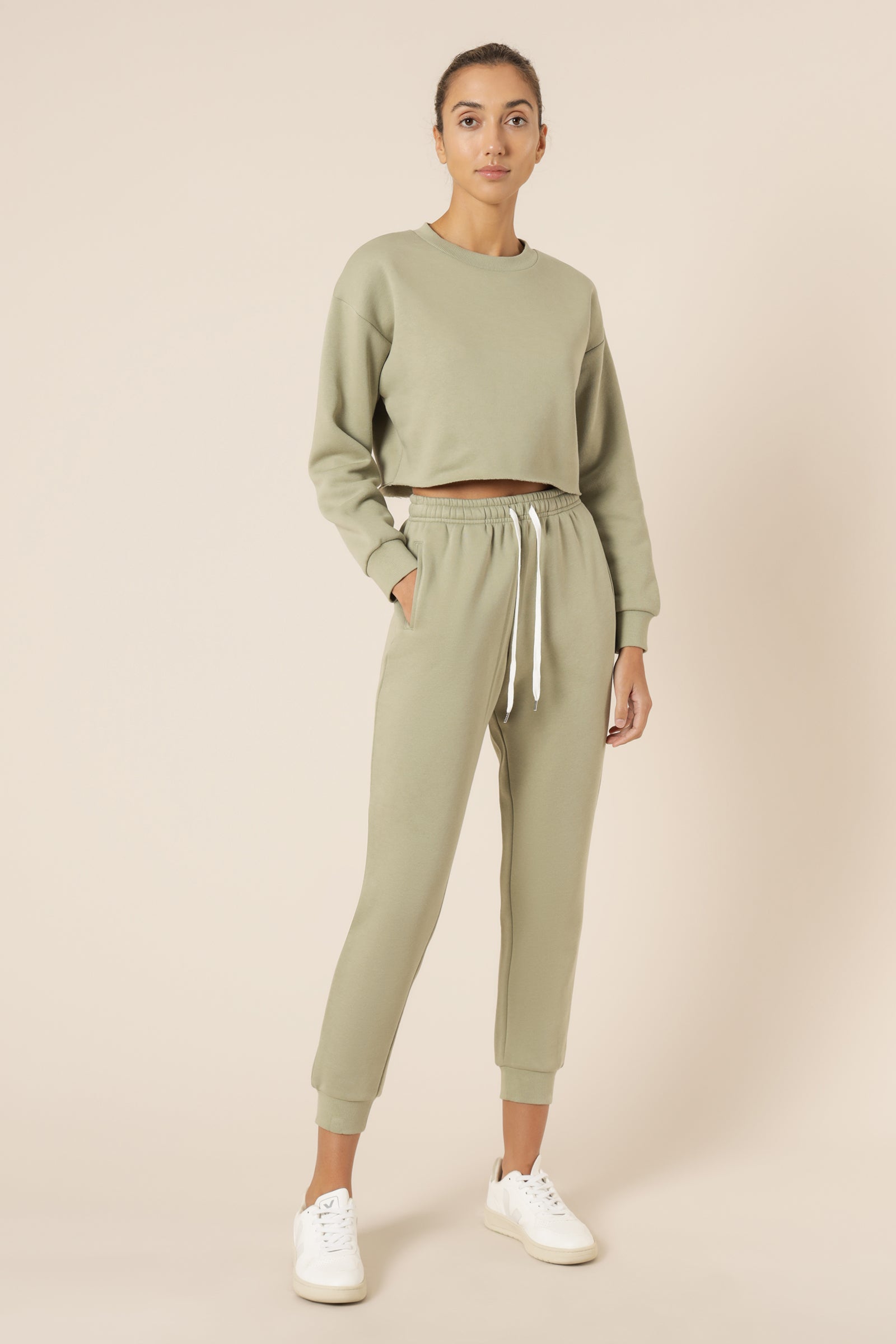 Nude Lucy Carter Classic Crop Sweat Washed Sage Sweats 