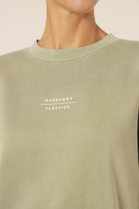 Nude Lucy nude classics slogan sweat washed sage sweats