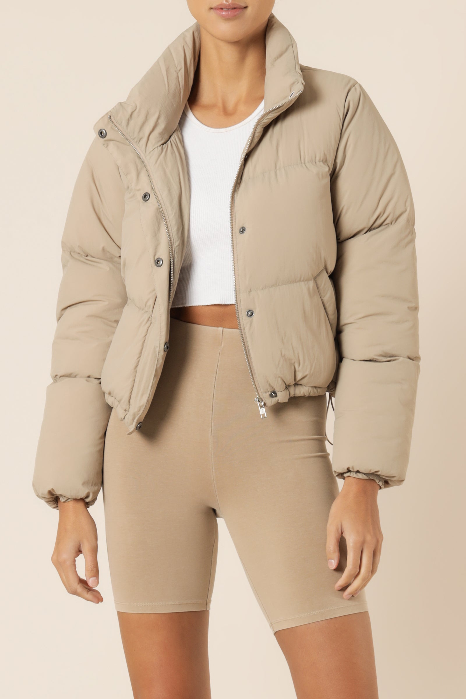Nude Lucy Topher Puffer Jacket Mocha Jackets 