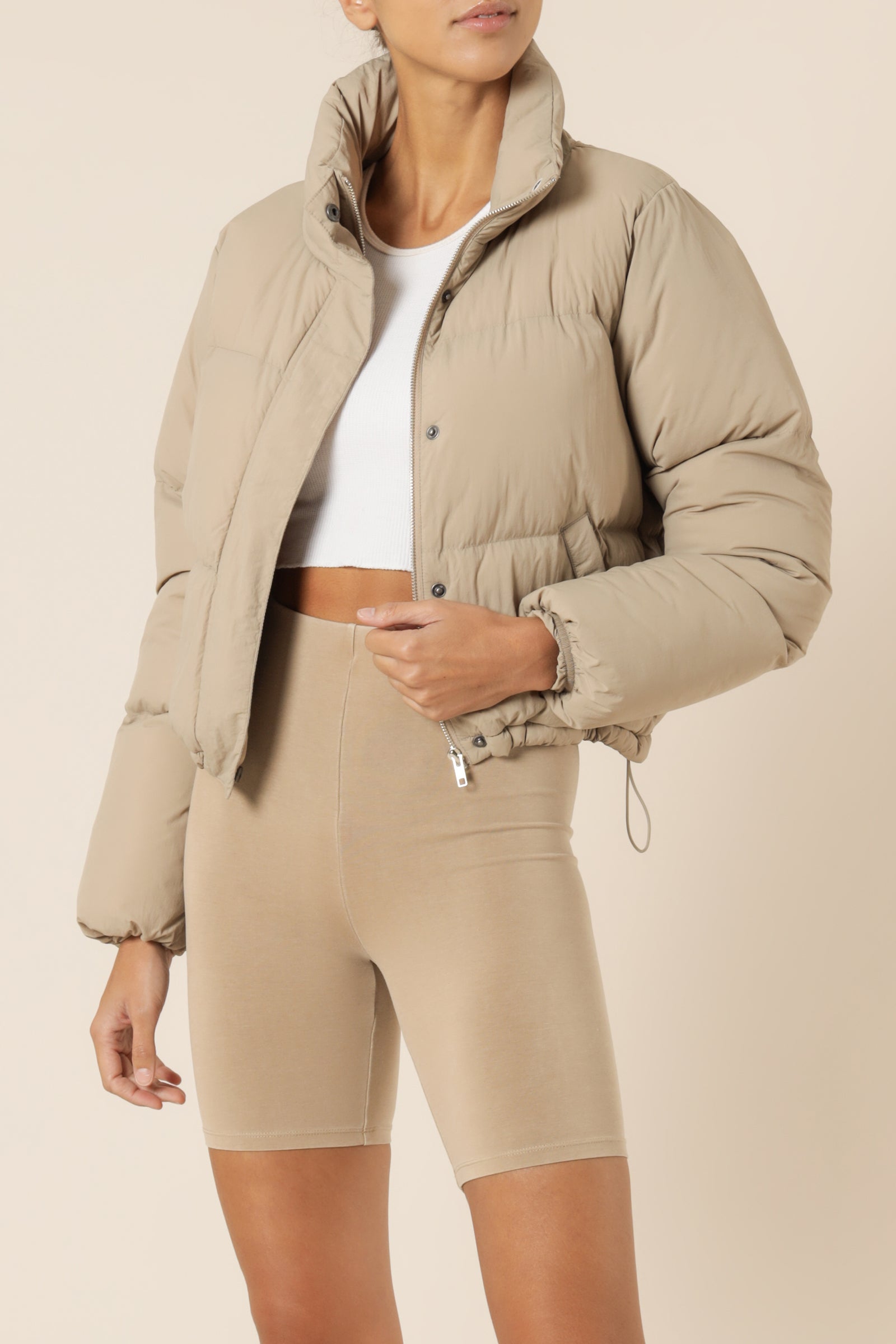 Nude Lucy Topher Puffer Jacket Mocha Jackets 