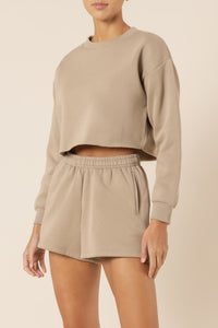Nude Lucy carter classic crop sweat mocha sweats