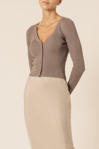 Nude Lucy nude classic knit cardi chocolate knits