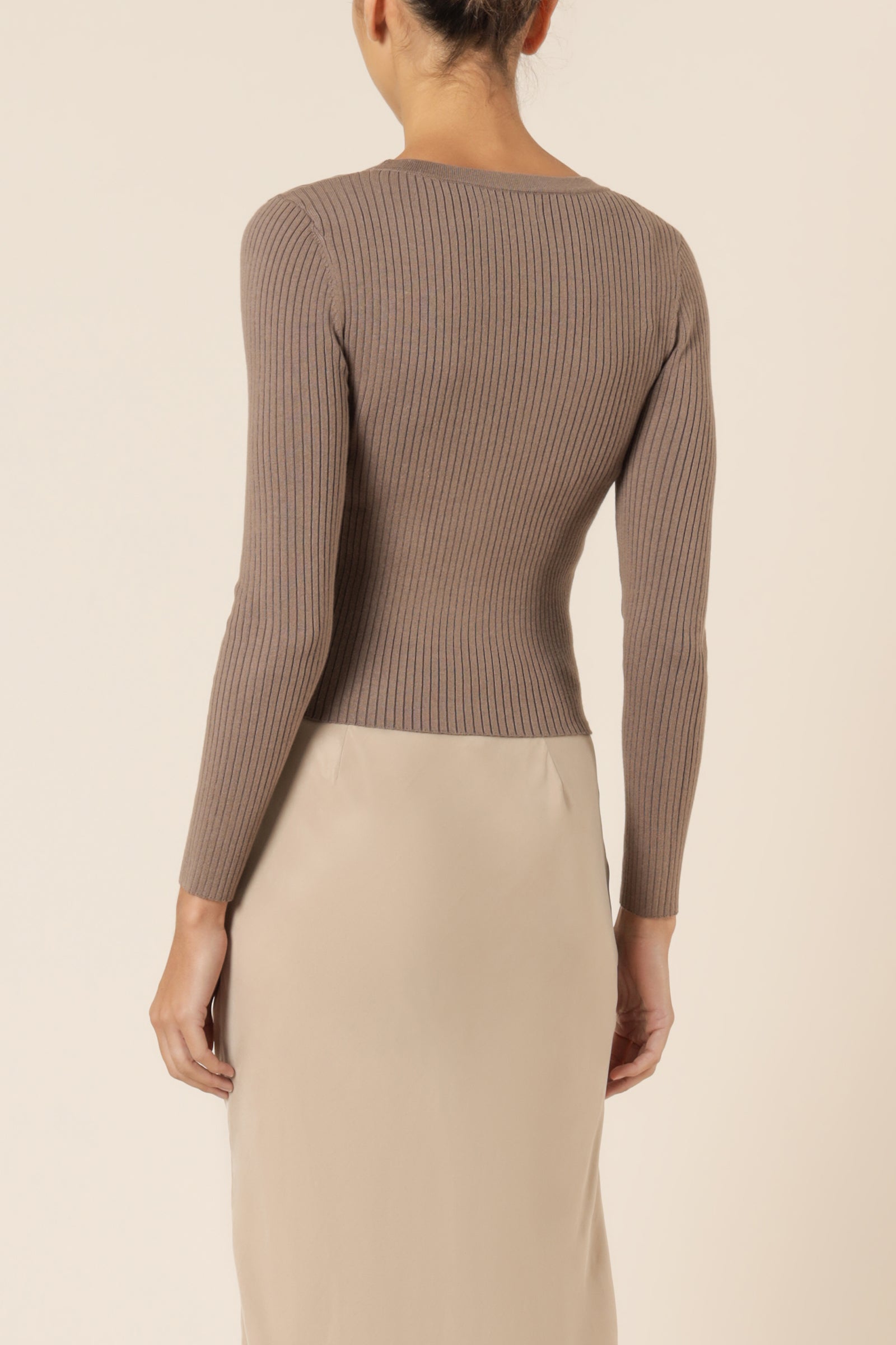 Nude Lucy nude classic knit cardi chocolate knits