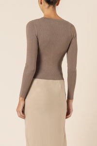 Nude Lucy nude classic knit cardi chocolate knits