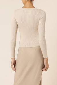 Nude Lucy nude classic knit cardi latte knits