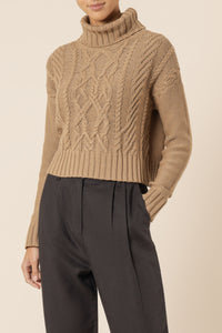 Nude Lucy dorian cable knit mocha knits