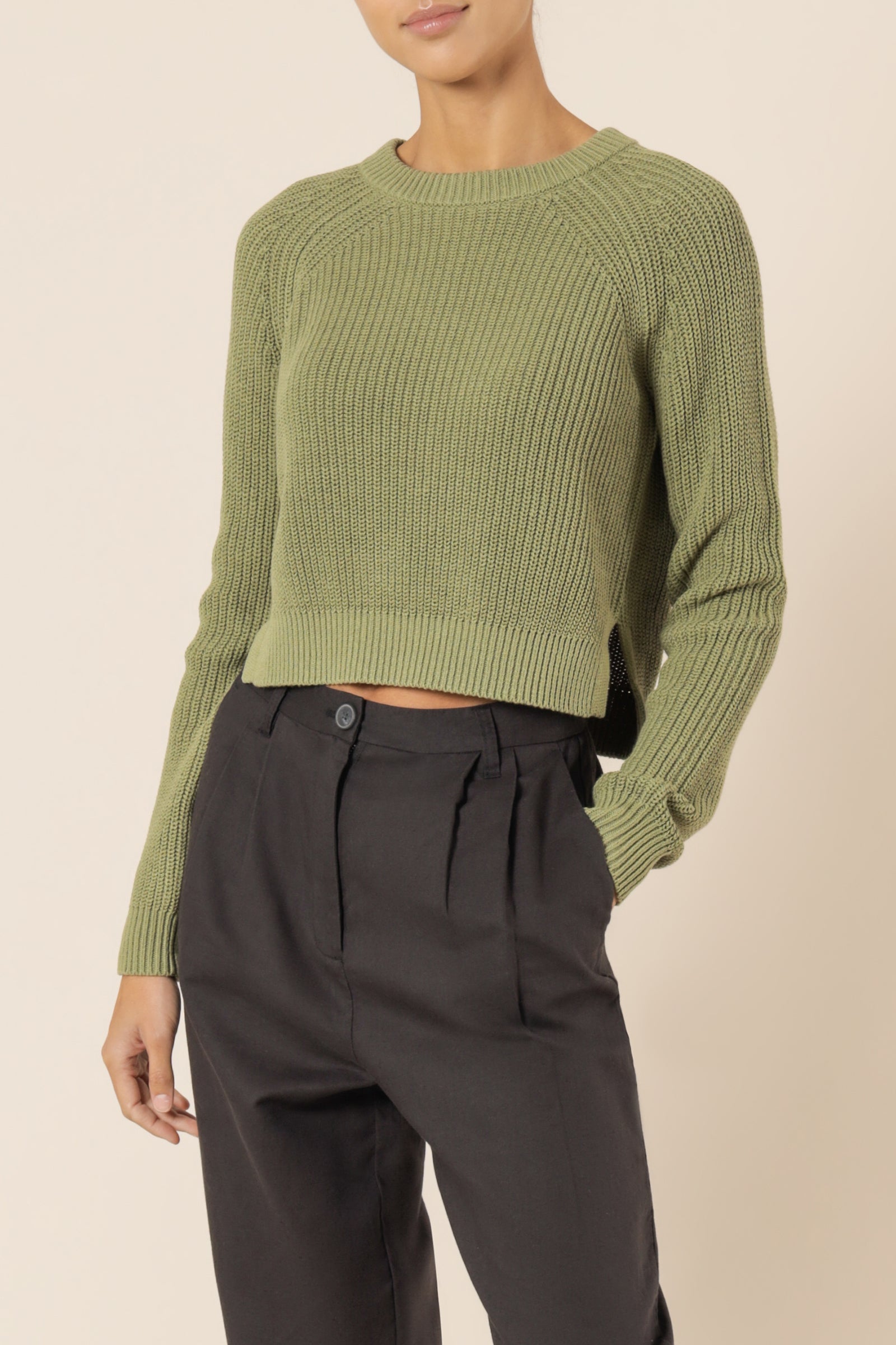 Nude Lucy Kallie Knit Jumper Washed Sage Knits 