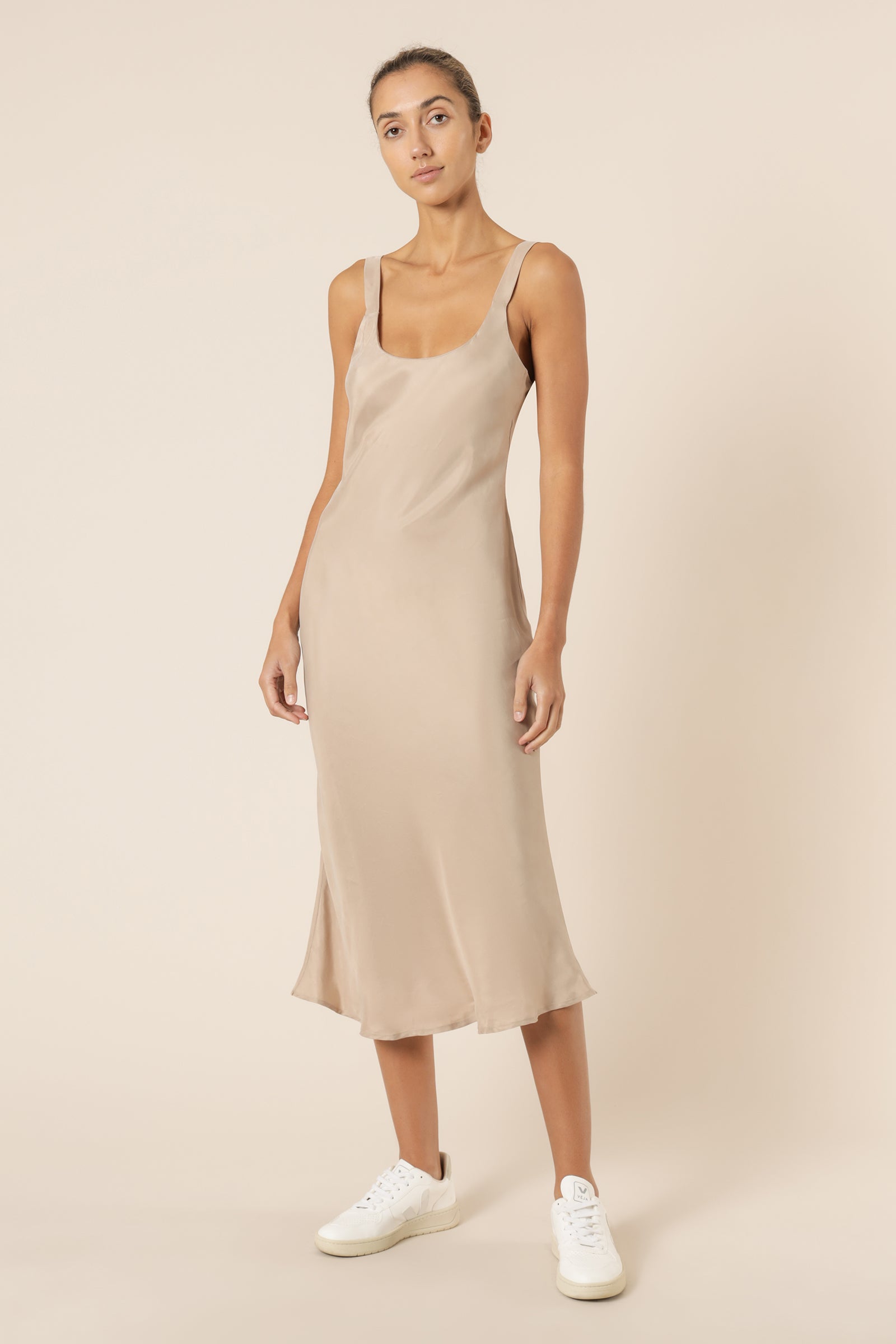 Nude Lucy Esme Cupro Slip Dress Mocha Dress 