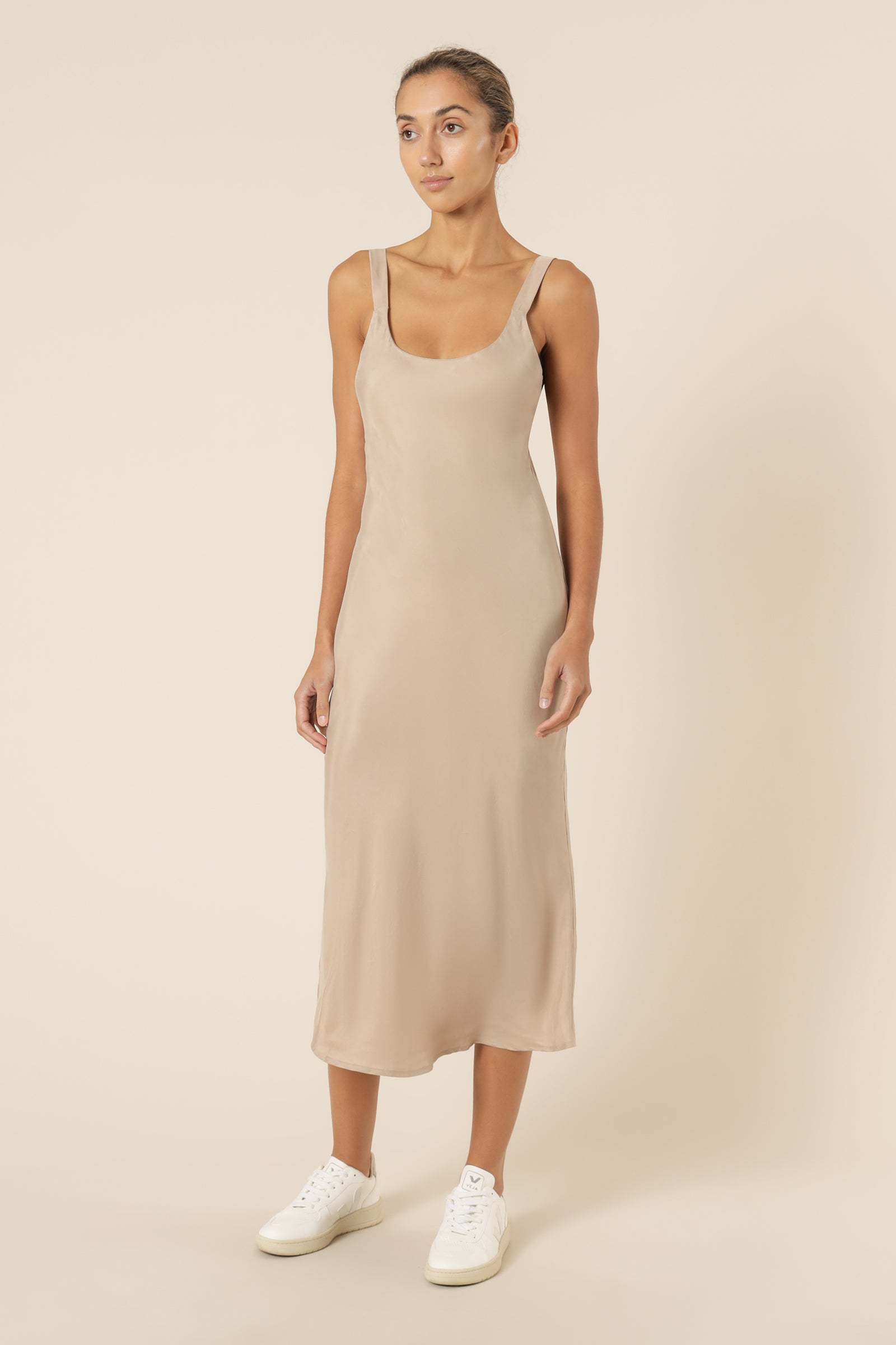 Nude Lucy Esme Cupro Slip Dress Mocha Dress 