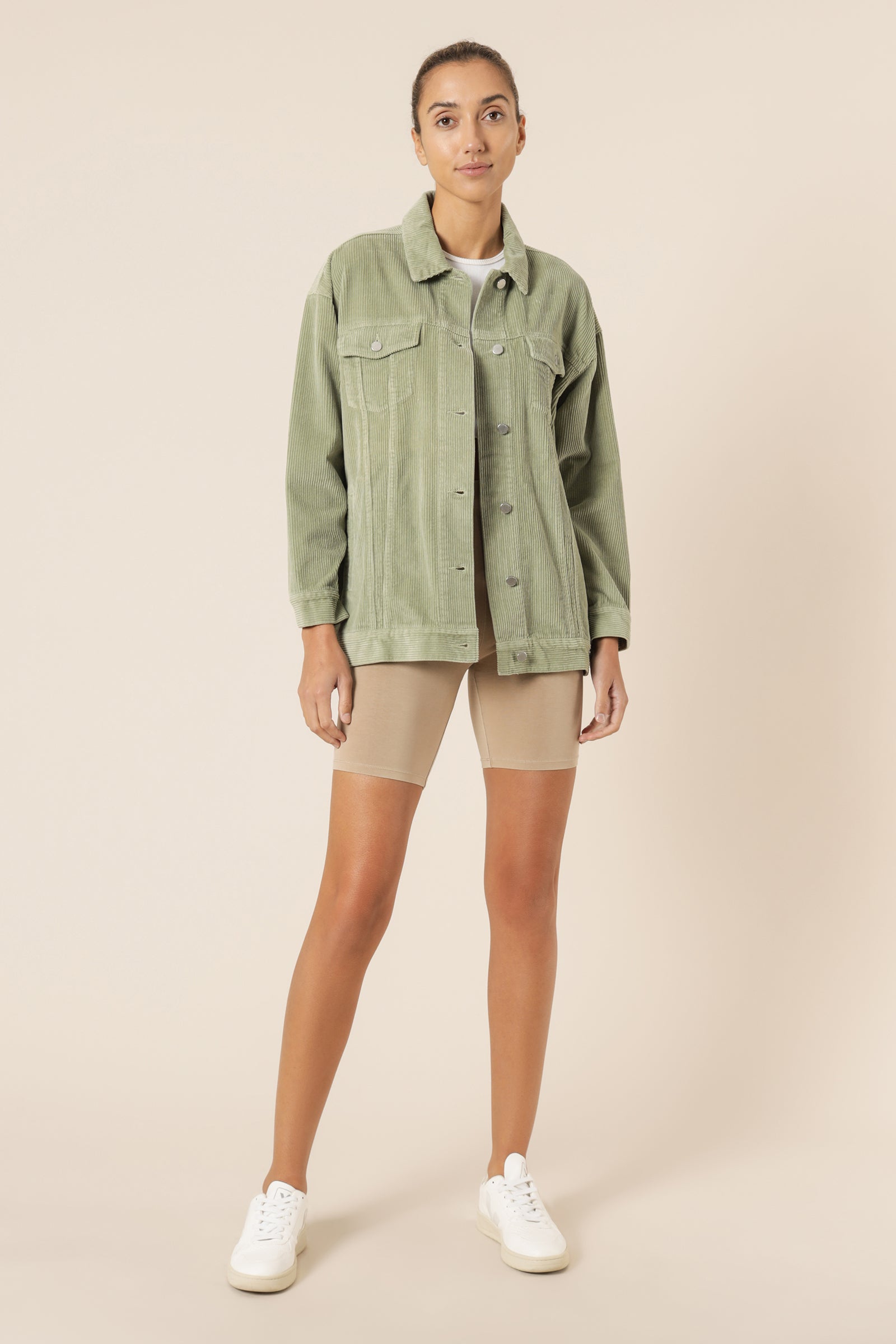 Nude Lucy binx longline cord jacket washed sage jackets