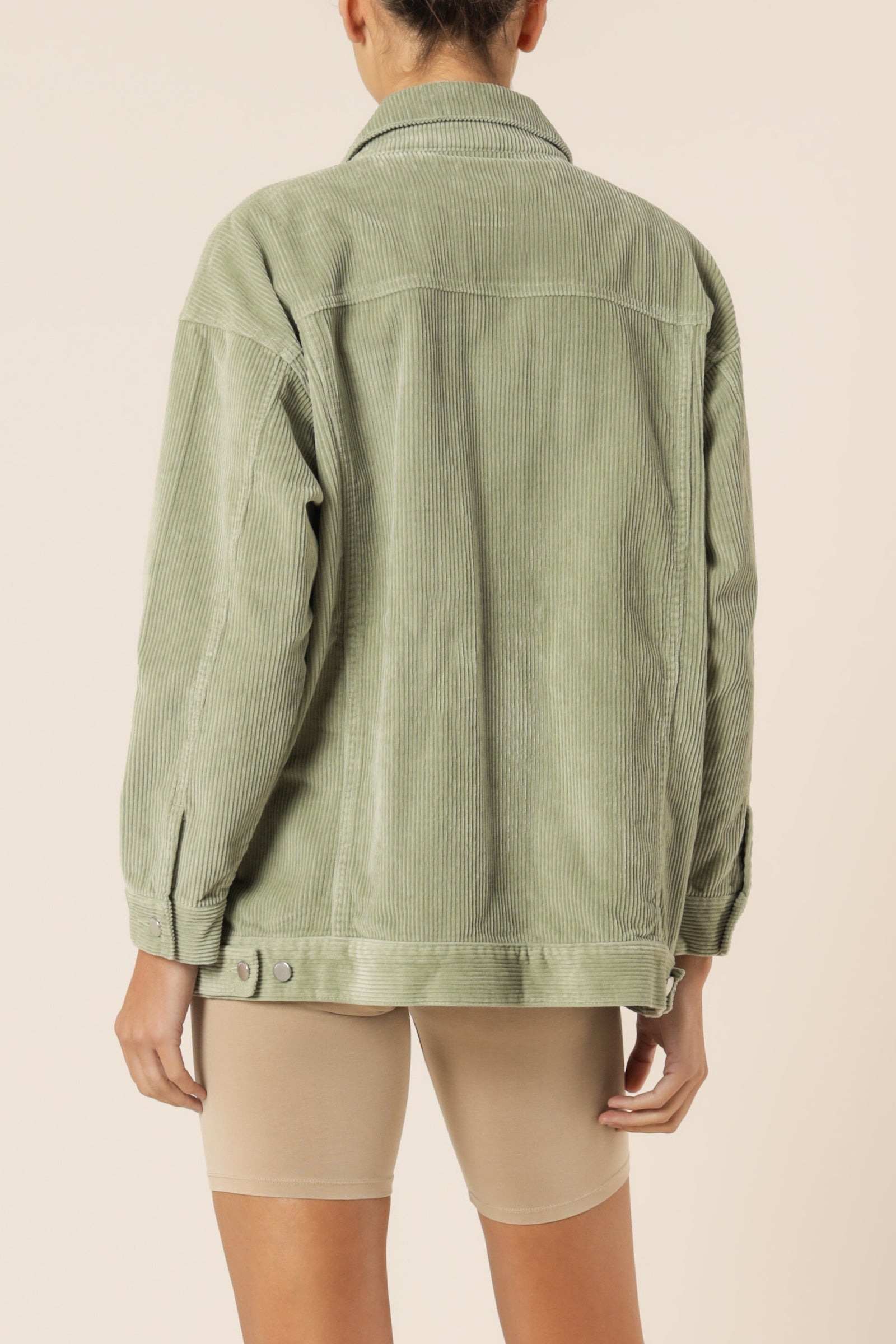 Nude Lucy binx longline cord jacket washed sage jackets