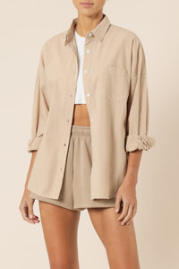 Nude Lucy naya washed cotton shirt mocha shirt