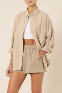 Nude Lucy naya washed cotton shirt mocha shirt