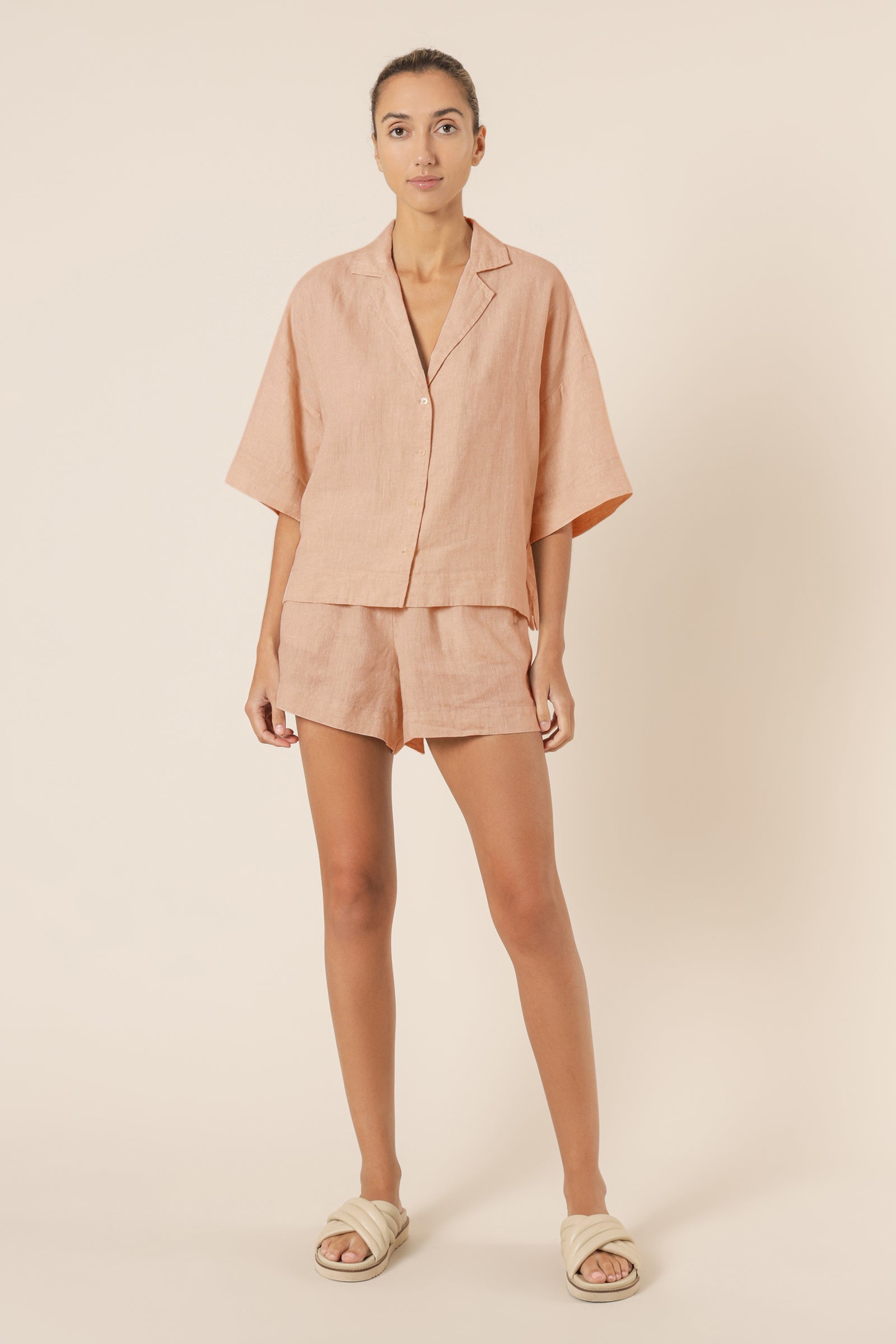 Nude Lucy Nude Lounge Linen Short Clay Shorts 