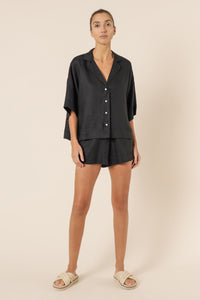 Nude Lucy nude lounge linen short black shorts
