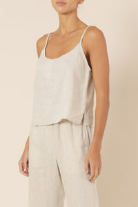 Nude Lucy nude linen lounge cami natural top