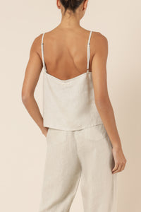 Nude Lucy nude linen lounge cami natural top