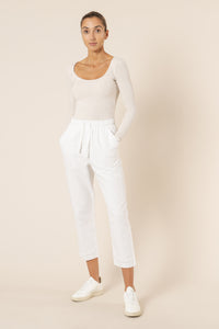 Nude Lucy maya long sleeve rib tee cream marle tees