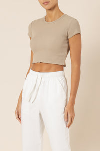 Nude Lucy cameron waffle tee mocha top