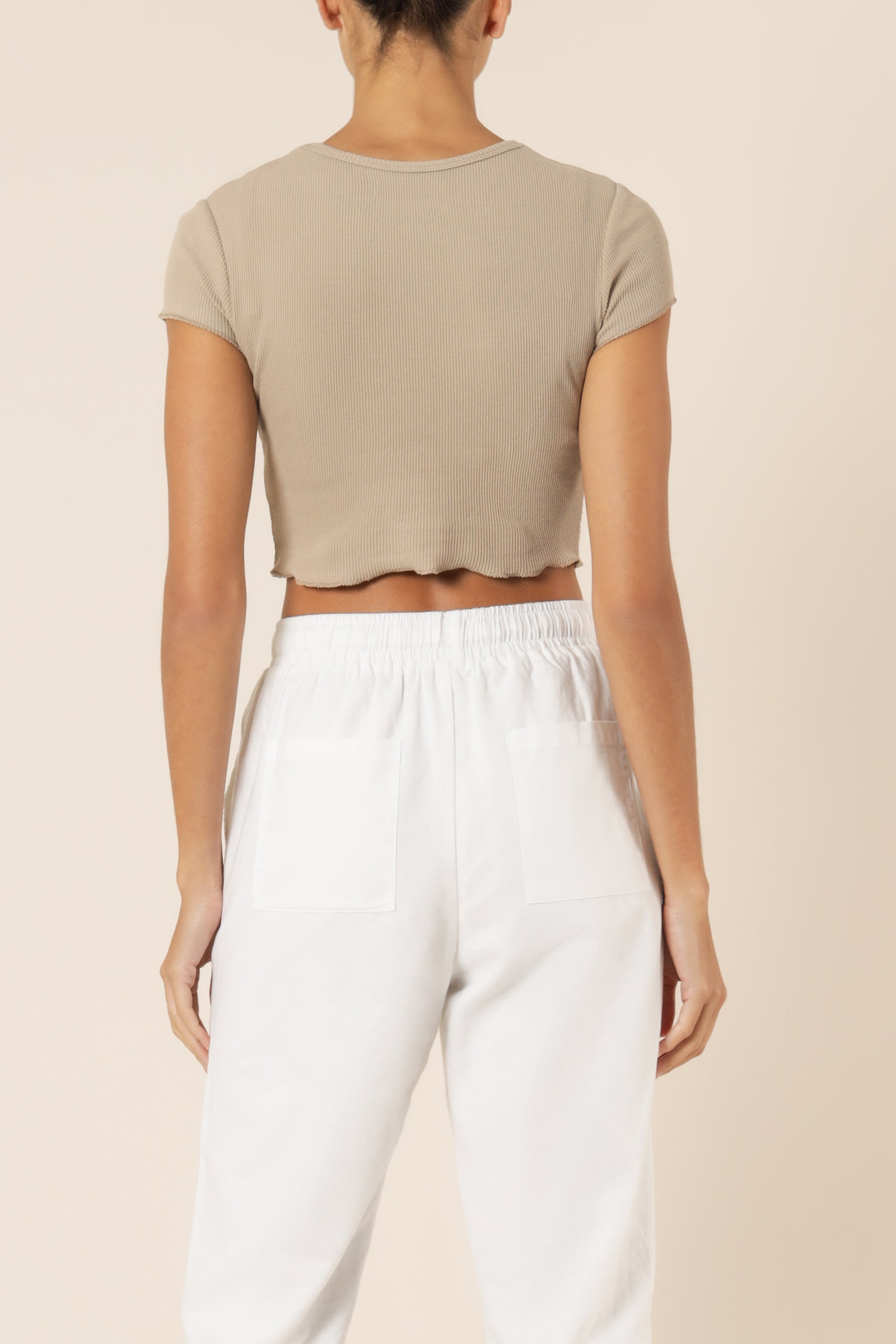 Nude Lucy Cameron Waffle Tee Mocha Top 