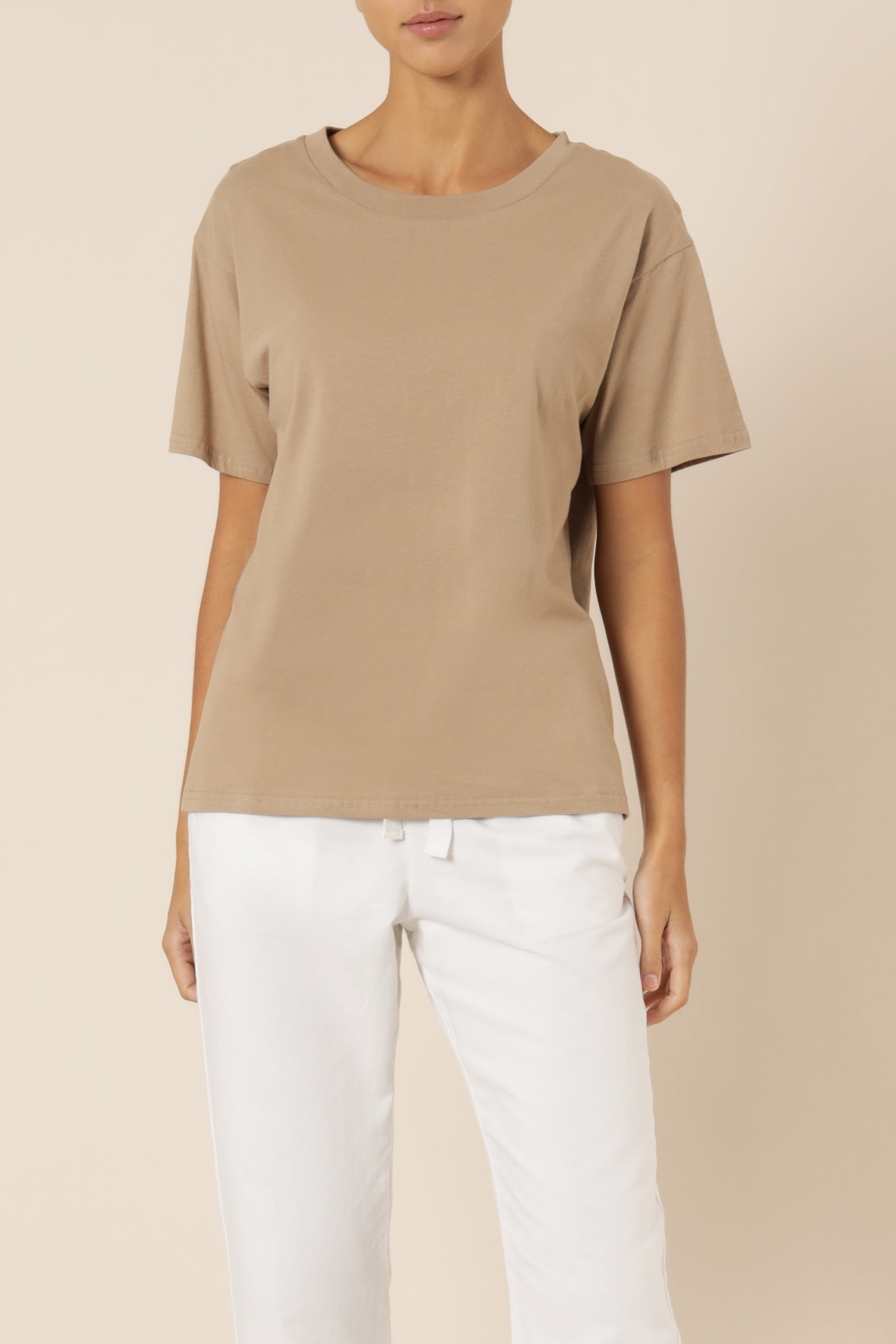 Nude Lucy Frankie Boyfriend Tee Mocha Top 