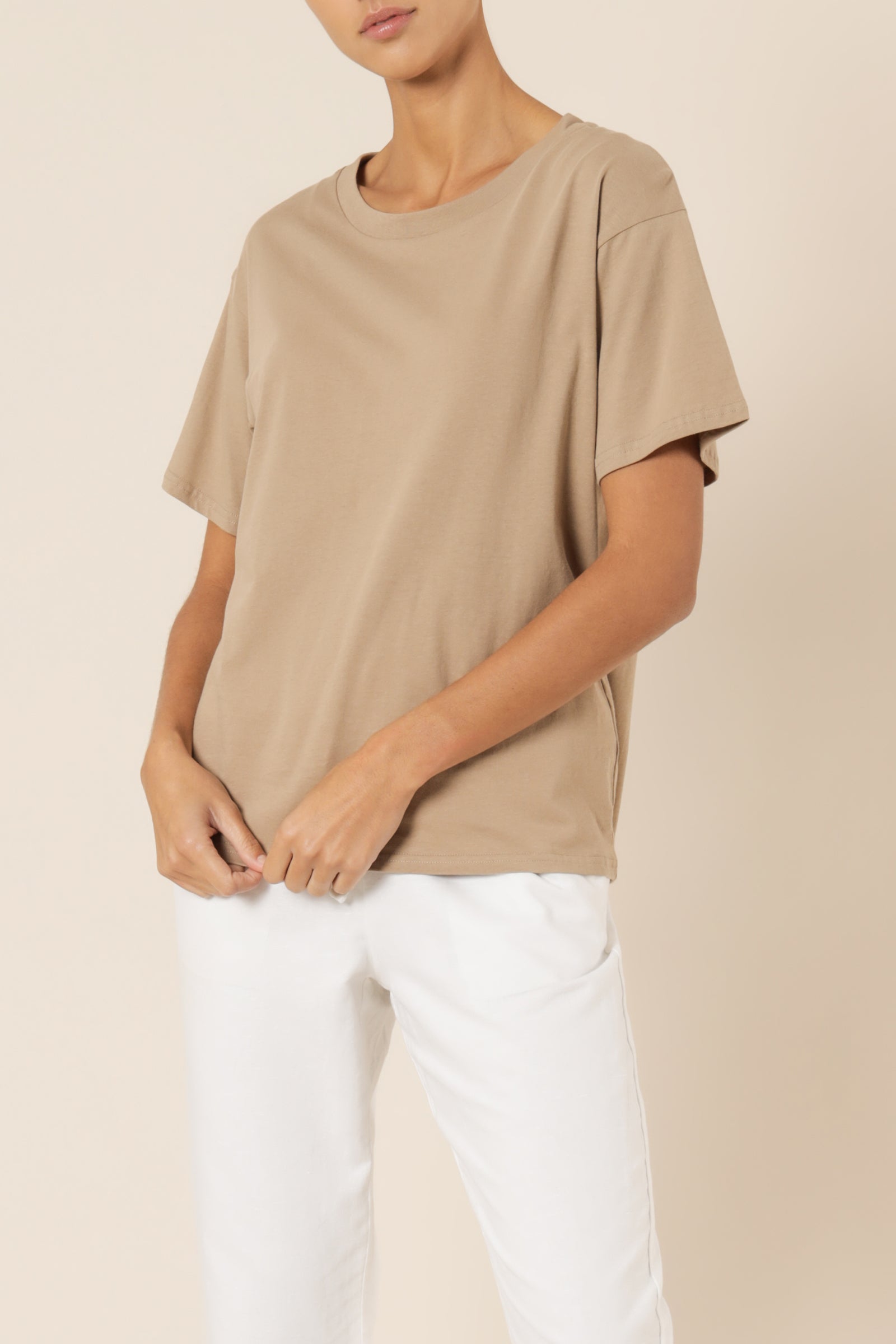 Nude Lucy Frankie Boyfriend Tee Mocha Top 