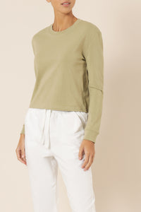 Nude Lucy xavier crop boyfriend tee washed sage top