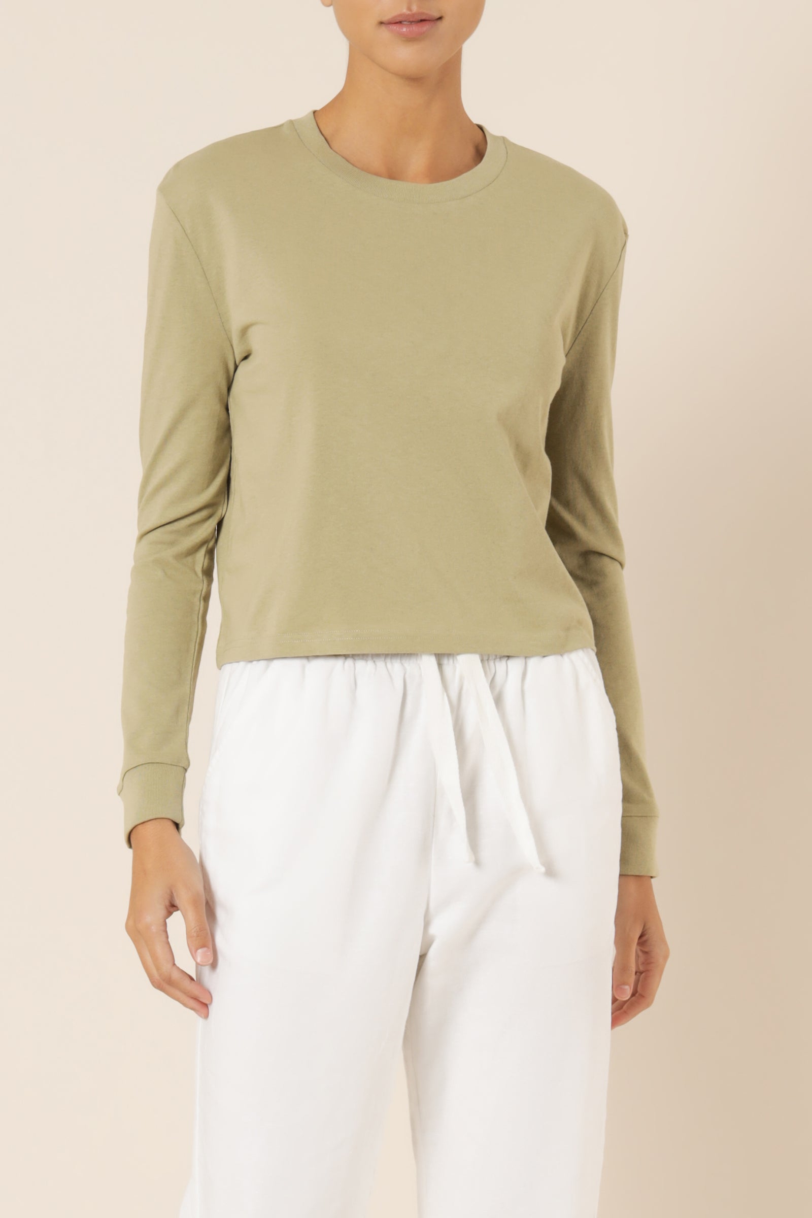 Nude Lucy xavier crop boyfriend tee washed sage top