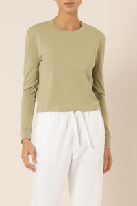 Nude Lucy xavier crop boyfriend tee washed sage top