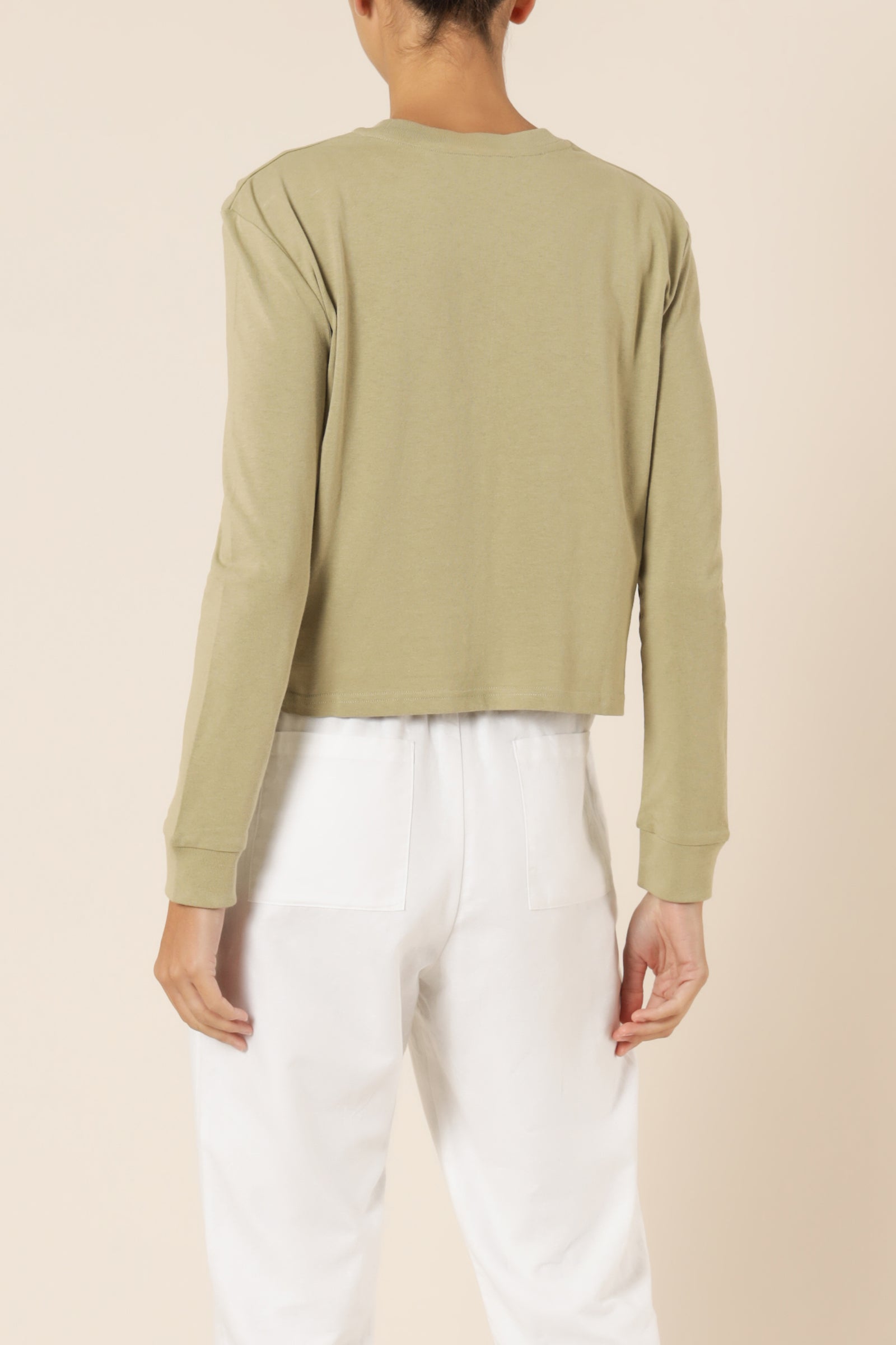 Nude Lucy xavier crop boyfriend tee washed sage top