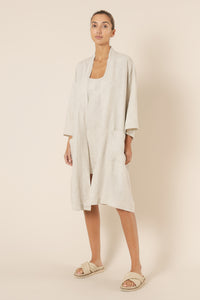 Nude Lucy nude lounge linen robe natural