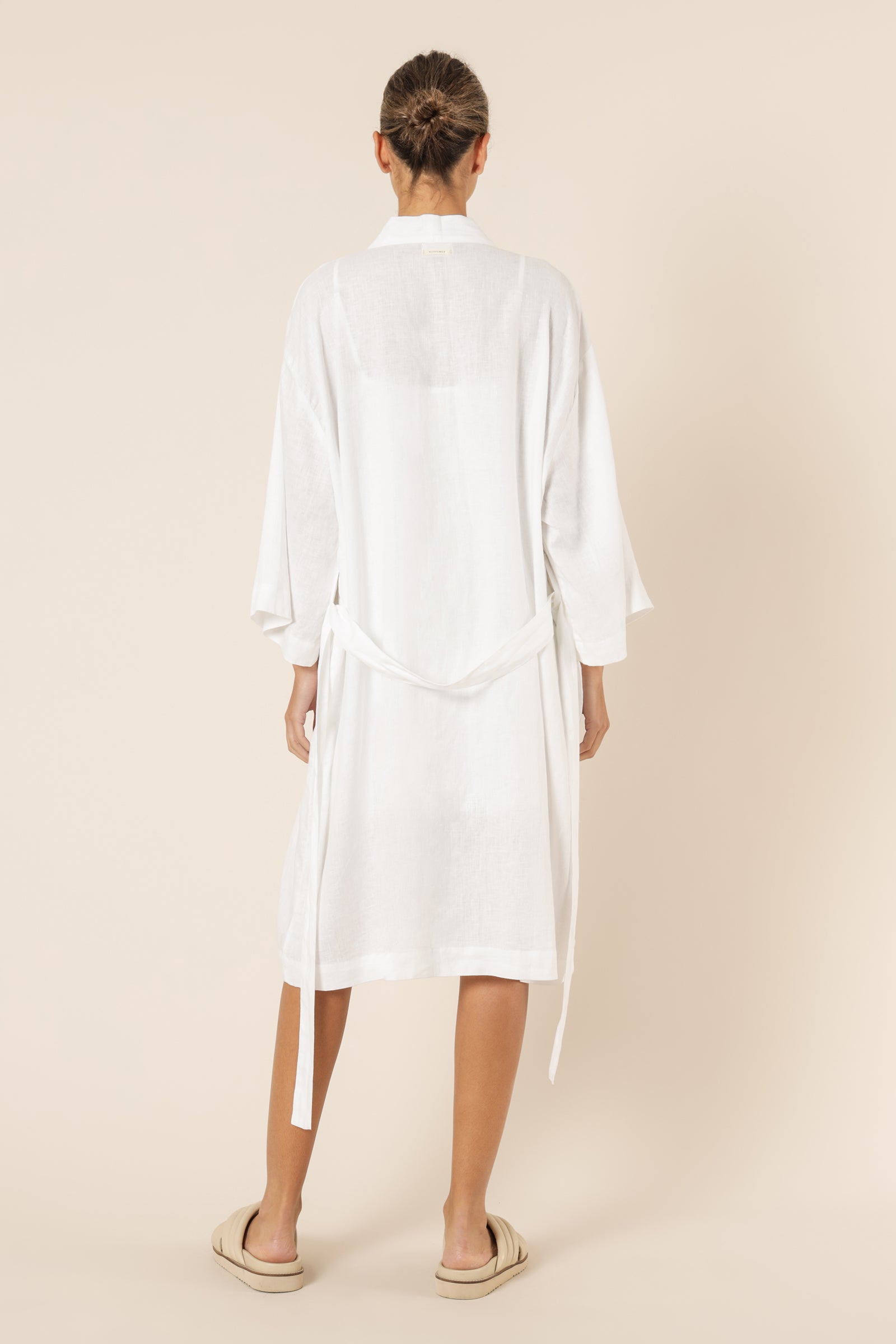 Nude Lucy Nude Lounge Linen Robe White 