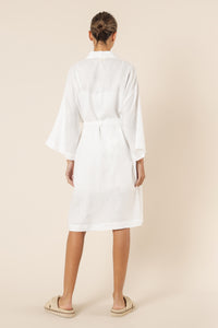 Nude Lucy nude lounge linen robe white