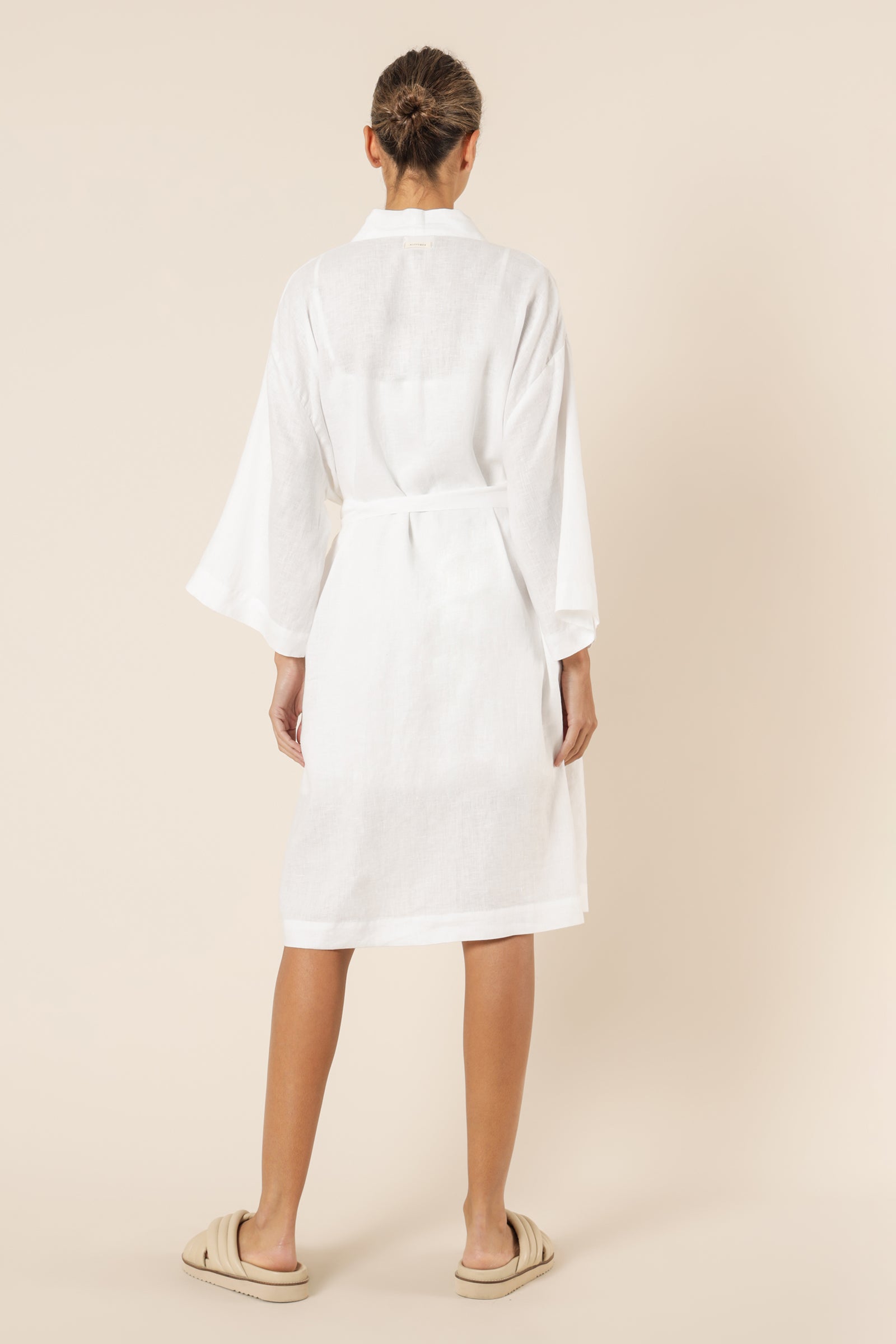Nude Lucy Nude Lounge Linen Robe White 