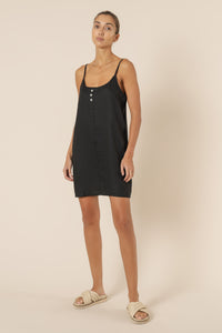 Nude Lucy nude linen lounge dress black dress