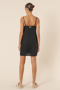 Nude Lucy nude linen lounge dress black dress