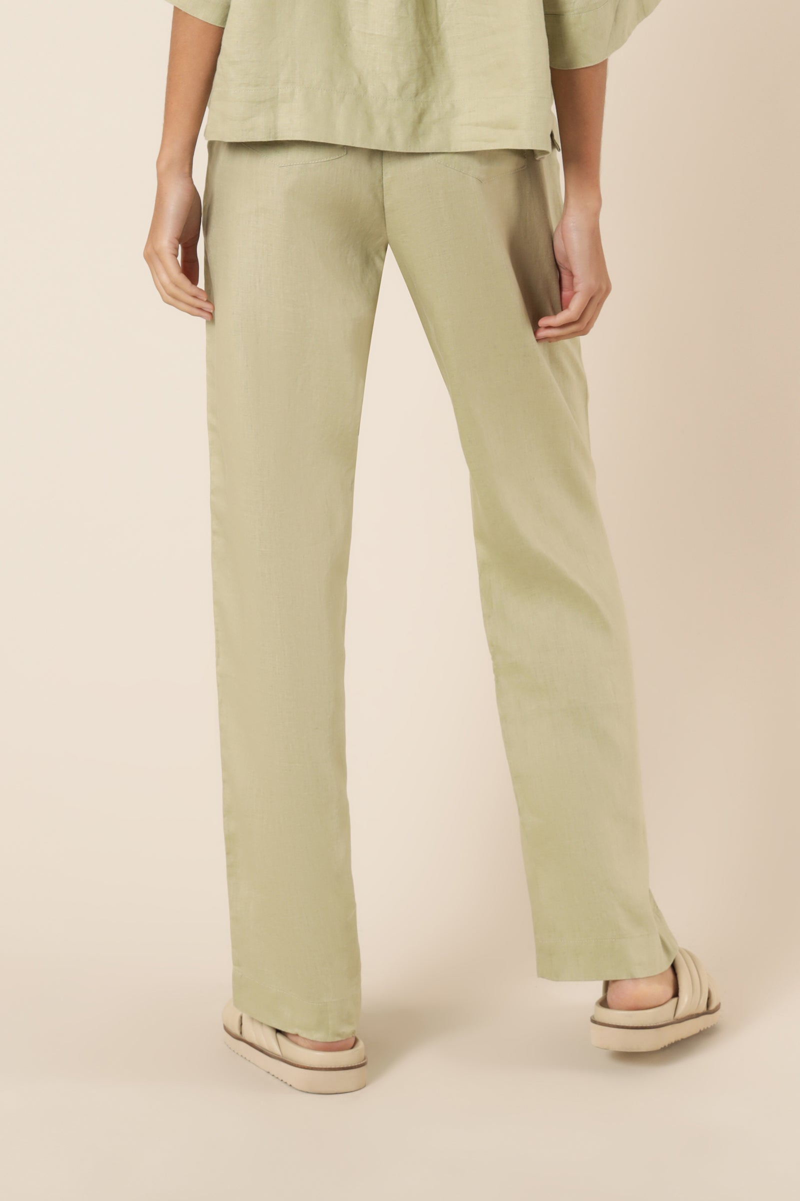 Nude Lucy Nude Linen Lounge Pant Washed Sage Pants 