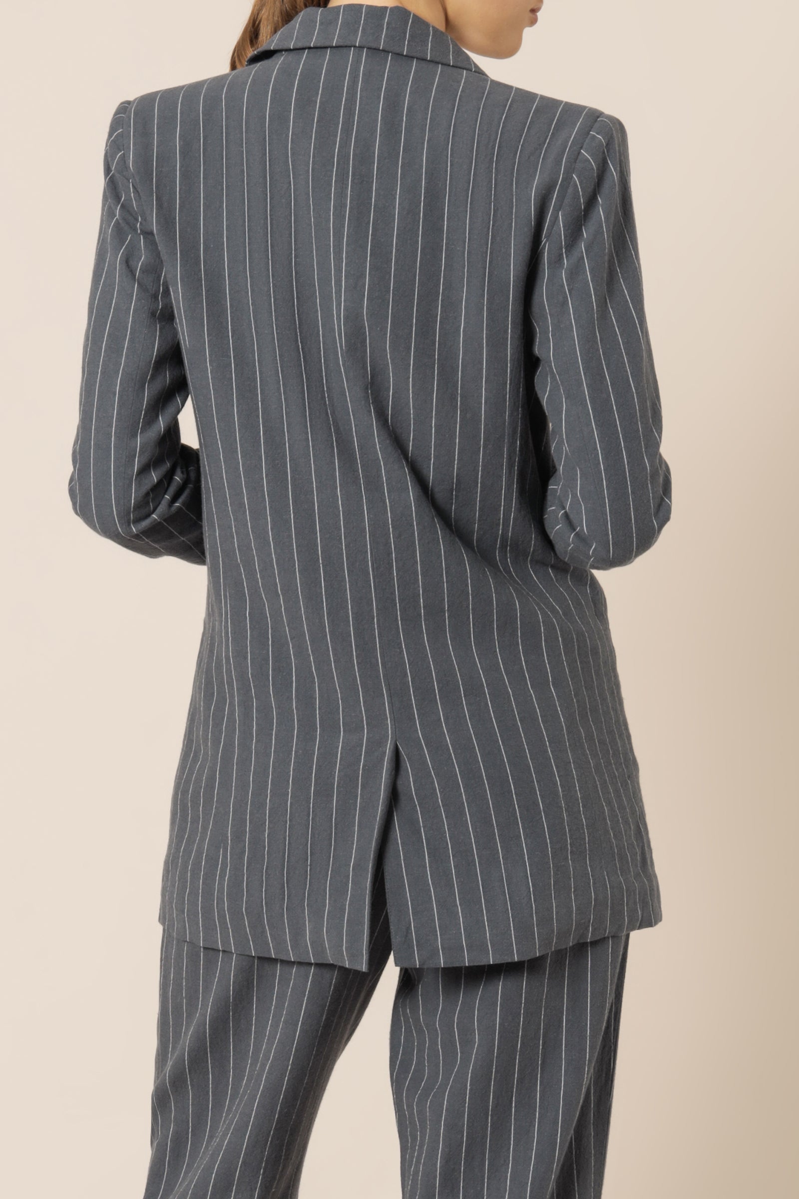 Nude Lucy Finley Pinstripe Blazer Navy Pinstripe Jackets 