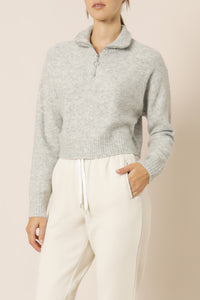 Nude Lucy aiden zip up knit jumper snow marle knits
