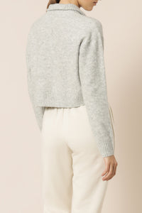 Nude Lucy aiden zip up knit jumper snow marle knits