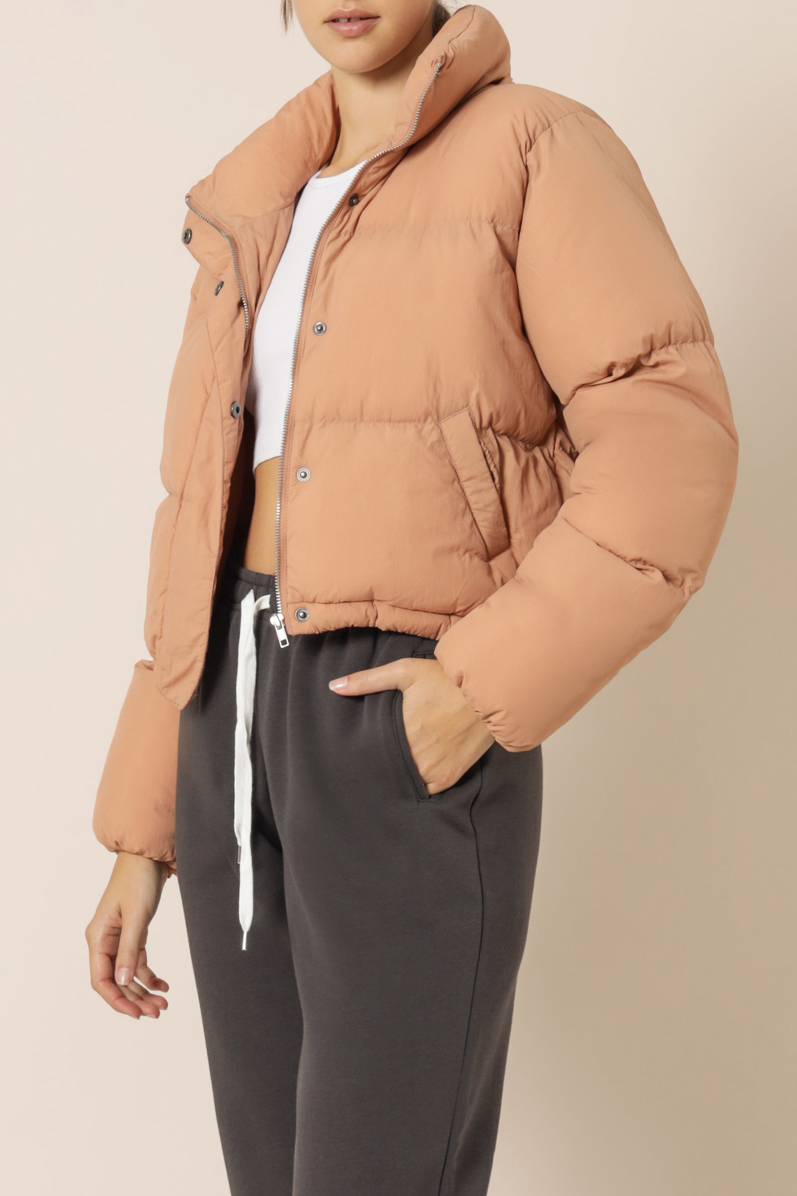 Nude Lucy Topher Puffer Jacket Bisque Jackets 