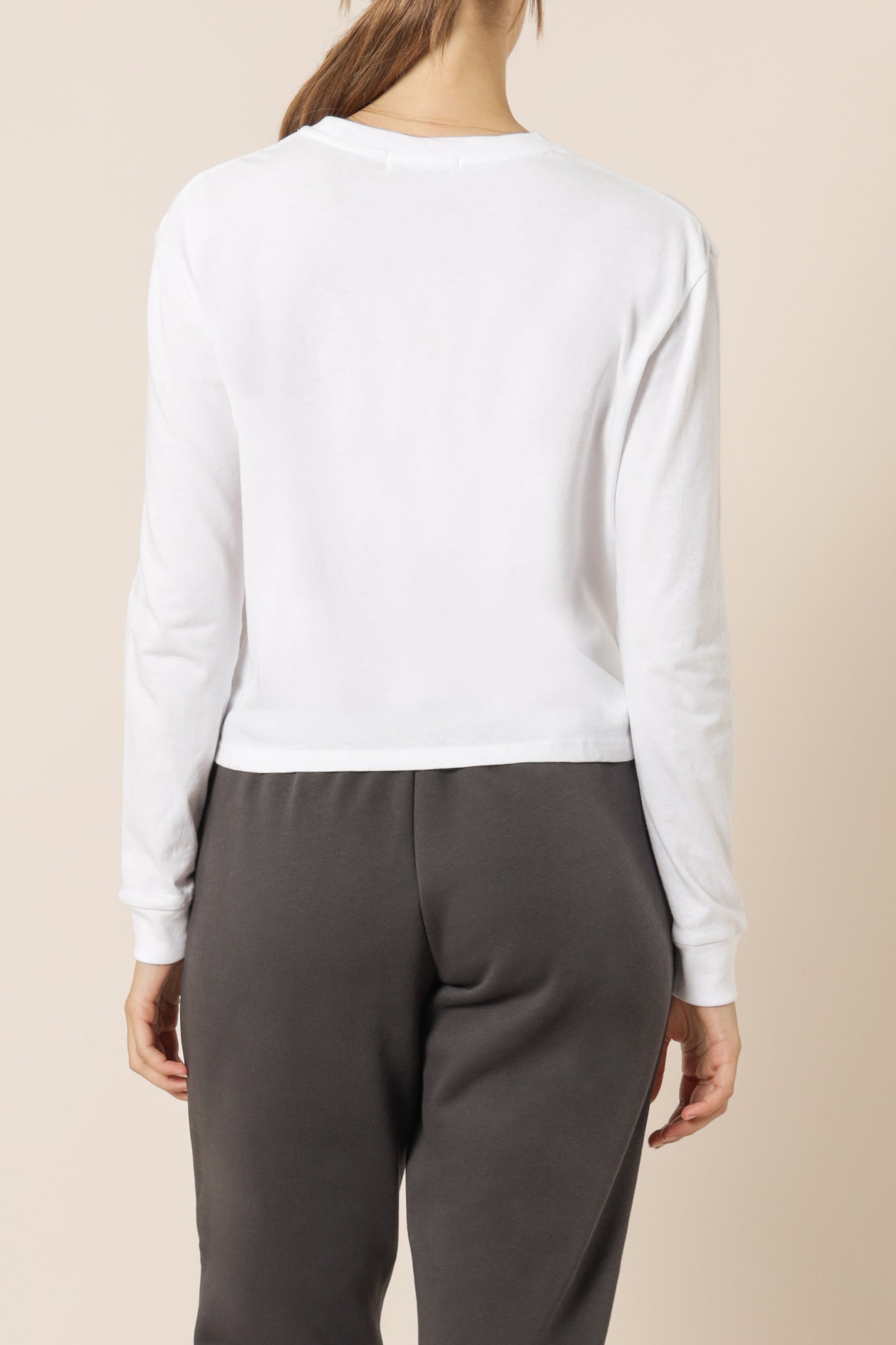 Nude Lucy nude classics long sleeve slogan tee white top