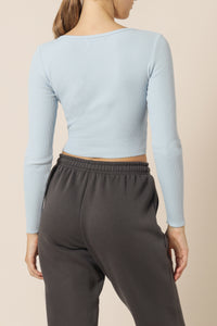 Nude Lucy kaia waffle long sleeve tee sky top