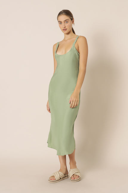 ESME CUPRO SLIP DRESS-Apple