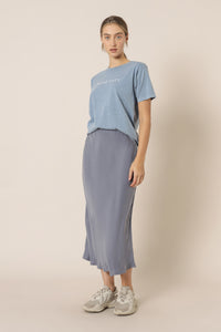 Nude Lucy Nude Lucy washed slogan tee denim blue top